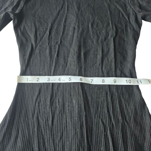 Reformation -739 Women's Black Rib Turtleneck Short Dress Long Sleeve‎ XS - Picture 9 of 11